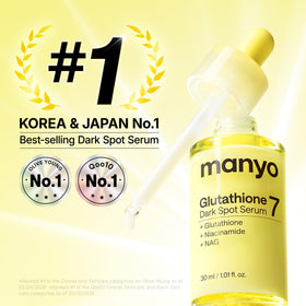 ma:nyo dropper delivering a precise drop for targeted dark-spot treatment