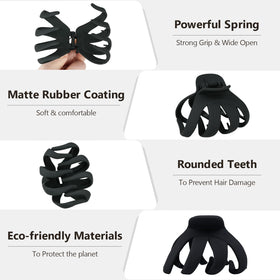 MAORULU clip securing a thick bun, comfortable all-day wear