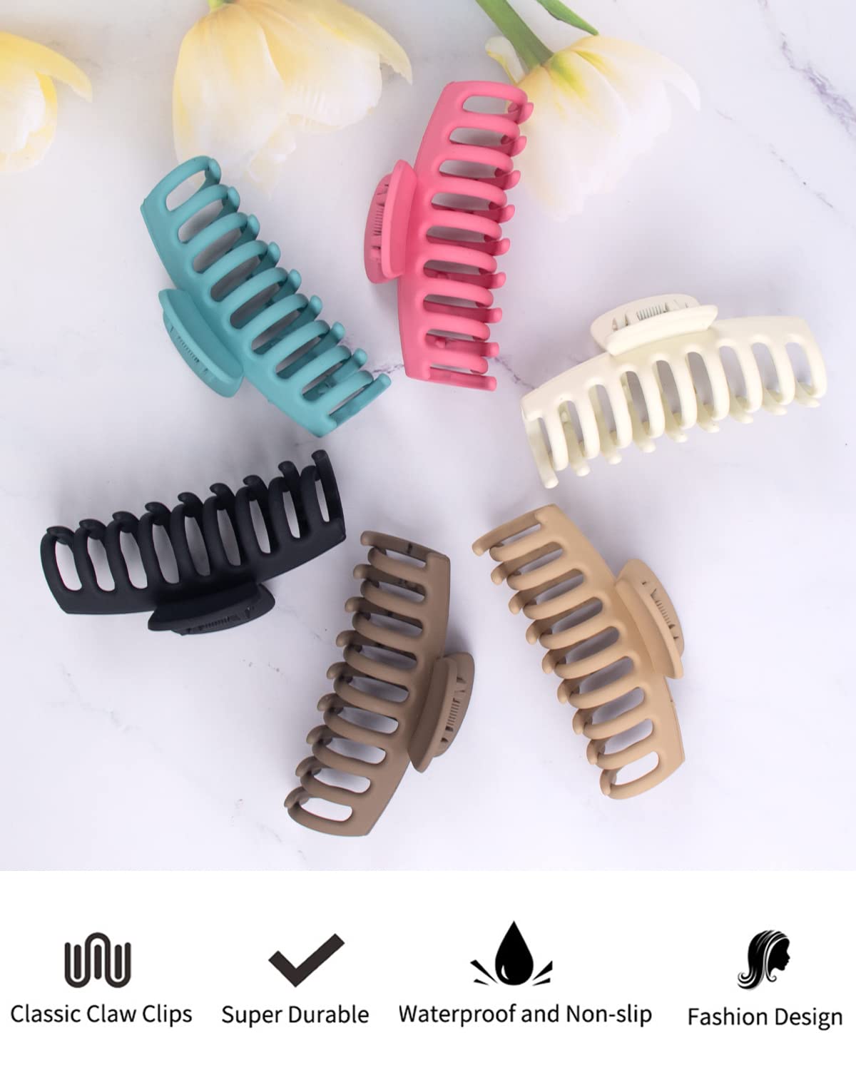 MAORULU six clips arranged flat showing color options and everyday versatility