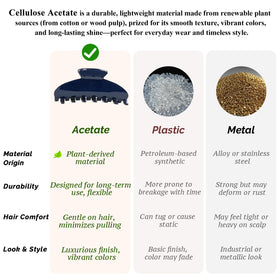 MAORULU acetate texture close-up highlighting smooth surface and hair-friendly feel