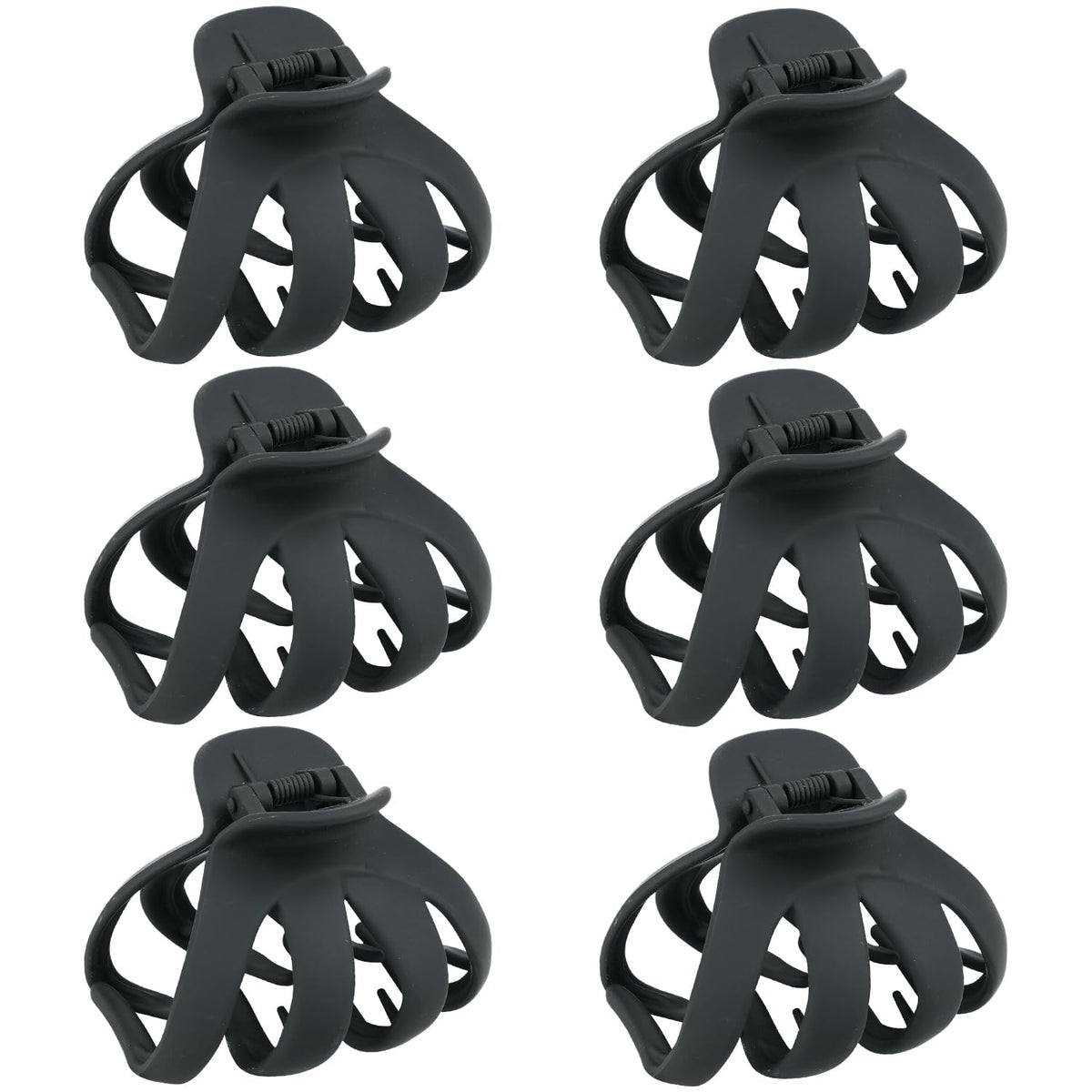MAORULU front view of six-pack big claw clips, reliable everyday hold