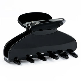 MAORULU front view of black acetate clip shows sleek polished finish and elegant hold