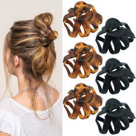 MAORULU front view of black and tortoise 2.8 inch clips shows classic colors and compact design