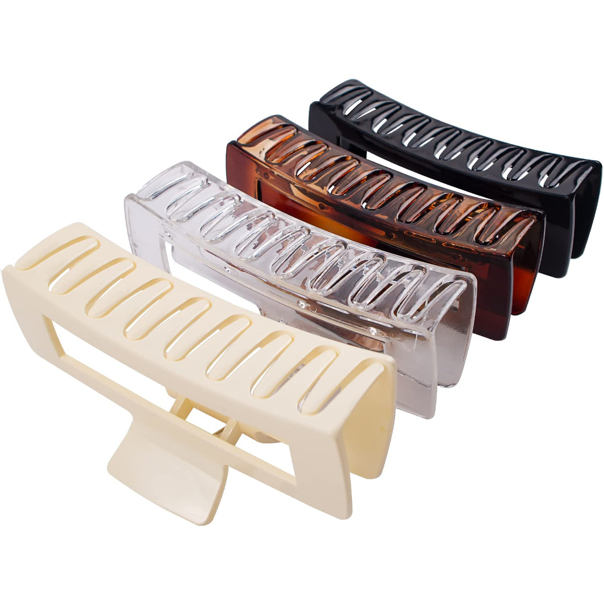 MAORULU front view of four jumbo 5-inch clips showing colors and size, durable hold