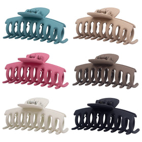 MAORULU front view of six-pack matte jaw clips shows color variety and compact design