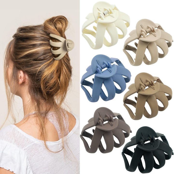 MAORULU front view of six neutral-colored clips showing size and set