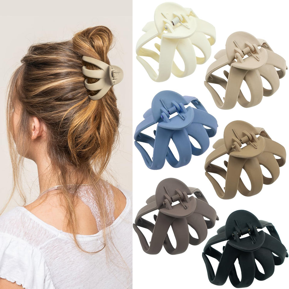MAORULU front view of six neutral-colored clips showing size and set