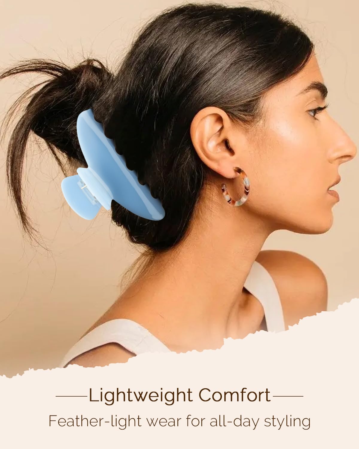 MAORULU in hair half-up style on model for comfortable all-day wear