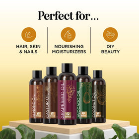 Maple Holistics almond oil close-up showing smooth texture and nourishing feel