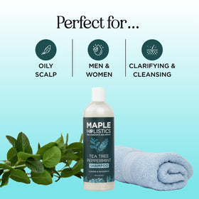 Maple Holistics back label with ingredient list and usage directions benefit