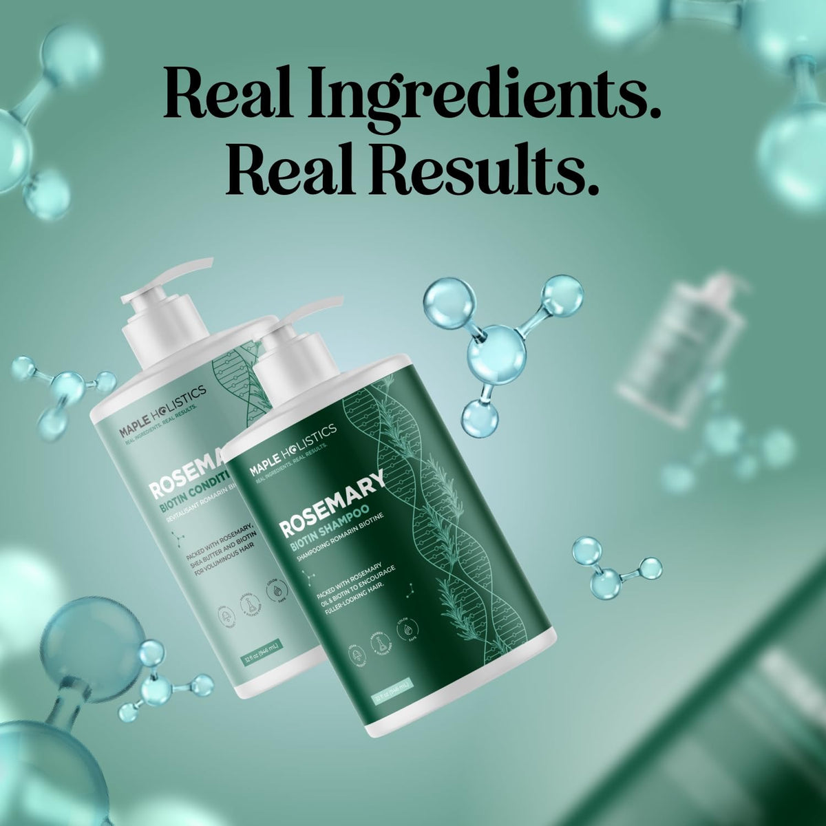 Maple Holistics before and after fine hair images showing improved volume and body benefit