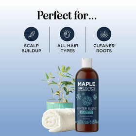 Maple Holistics before and after hair comparison showing improved shine and clarity