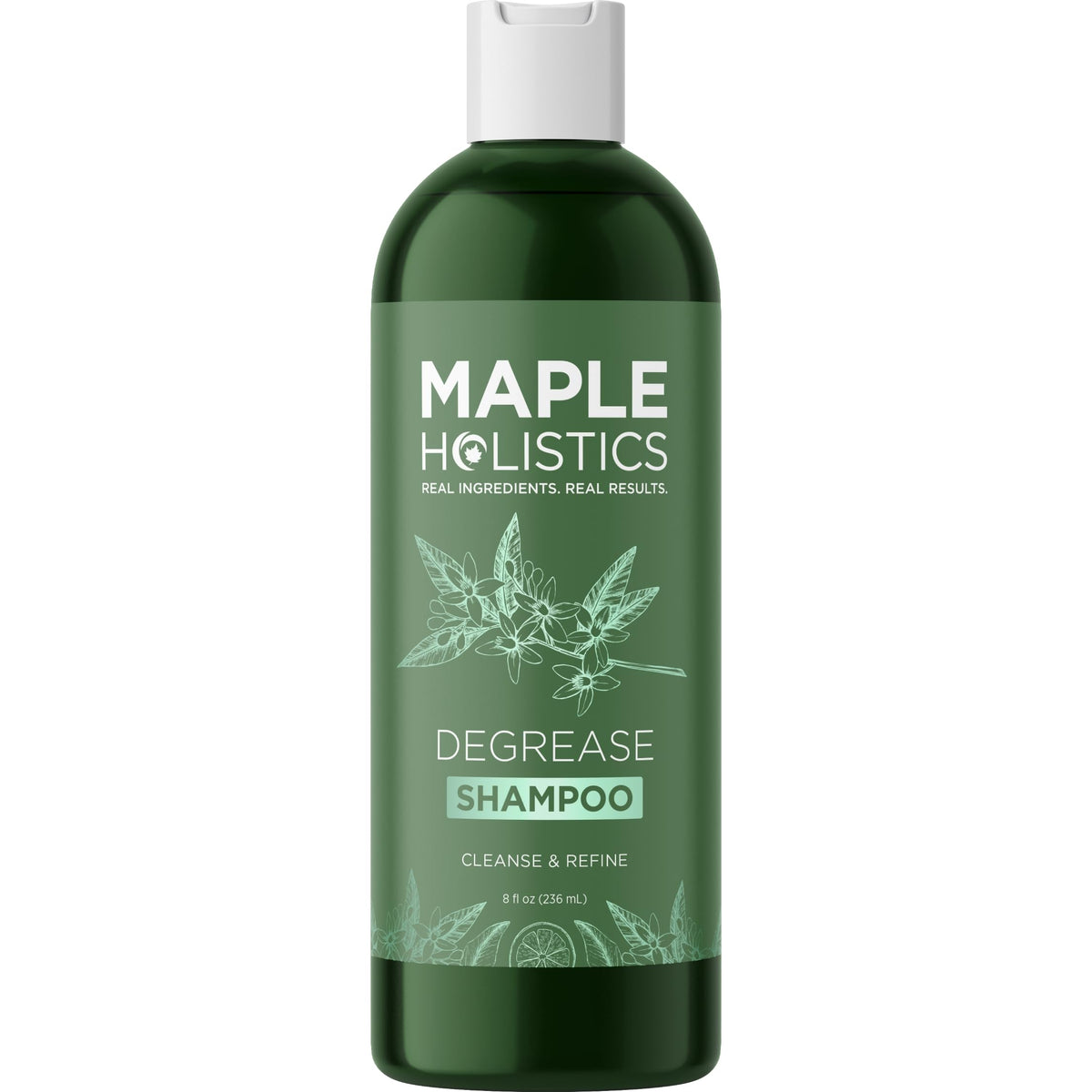 Maple Holistics before and after oily roots to show reduced buildup