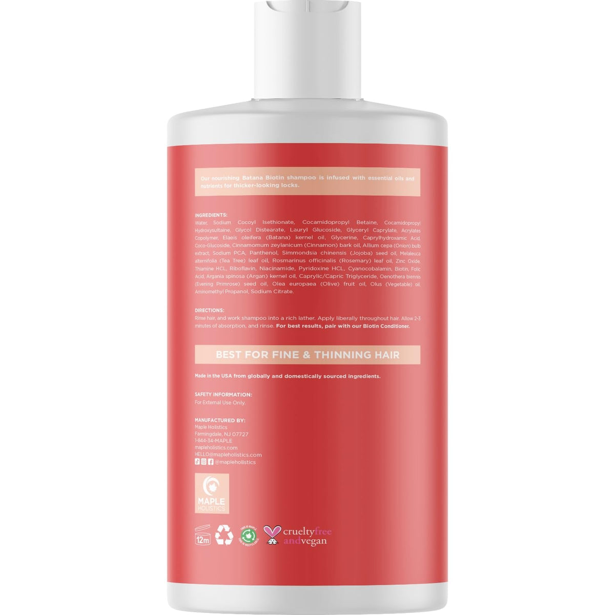 Maple Holistics creamy lather texture demonstrating lightweight conditioning