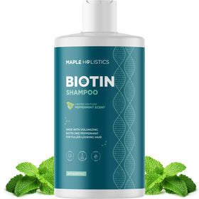 Maple Holistics front bottle shot showing volumizing biotin shampoo benefits