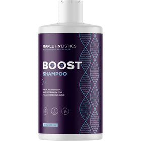 Maple Holistics front bottle showing label and volumizing promise