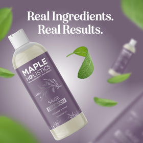 Maple Holistics bottle on bathroom shelf suggesting everyday routine