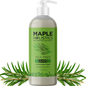 Maple Holistics clarifying shampoo front bottle for clean, refreshed hair