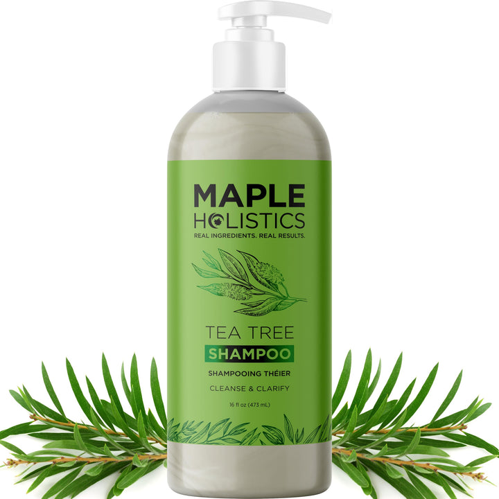 Maple Holistics clarifying shampoo front bottle for clean, refreshed hair