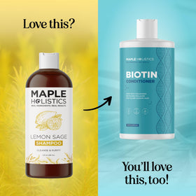 Maple Holistics close-up label highlighting key ingredients and clean formula