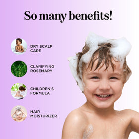 Maple Holistics shampoo lather close-up, demonstrates rich cleansing without dryness benefit