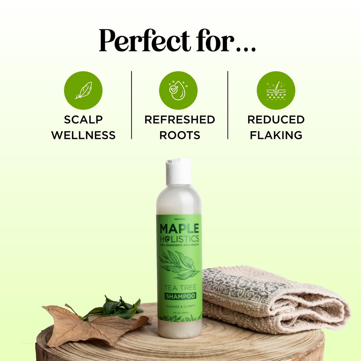 Maple Holistics color-safe label close-up showing gentle formula