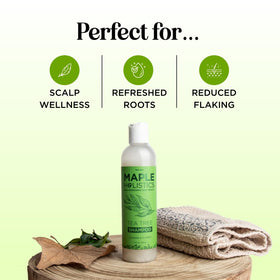 Maple Holistics color-safe label close-up showing gentle formula