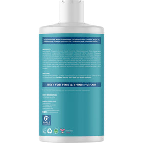 Maple Holistics bottle close-up of label highlighting biotin formula