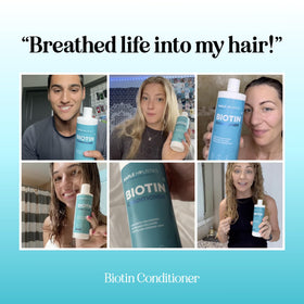 Maple Holistics applying conditioner to hair mid-lengths for detangling