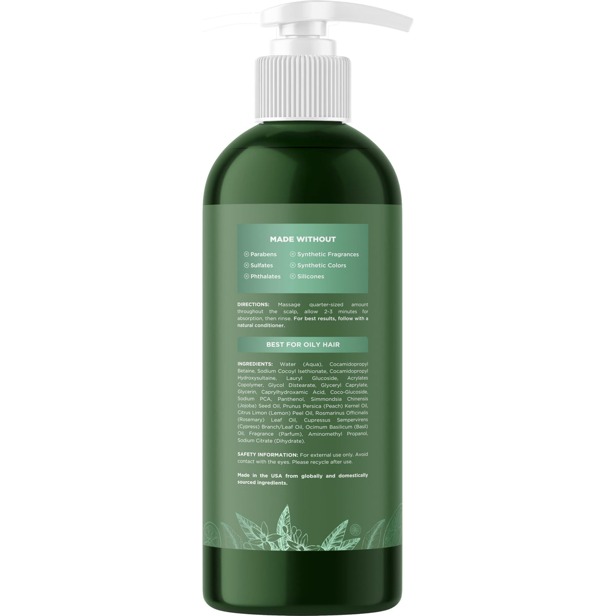 Maple Holistics label closeup showing ingredient claims and color-safe benefit