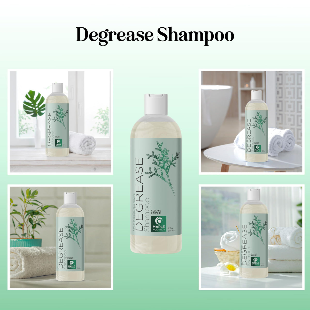 Maple Holistics bottle dispensing lather to illustrate easy foaming and deep cleanse