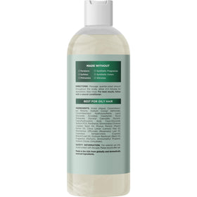 Maple Holistics shampoo bottle in shower conveying in-shower use and refreshed scalp feel
