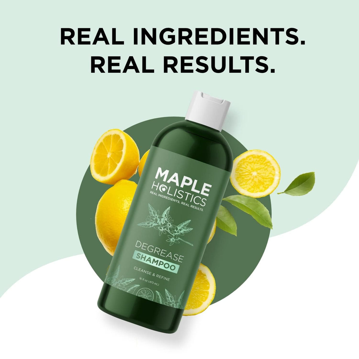 Maple Holistics shampoo lather on palm showing cleansing foam without sulfates