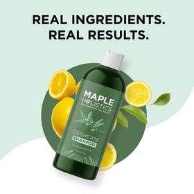 Maple Holistics shampoo lather on palm showing cleansing foam without sulfates