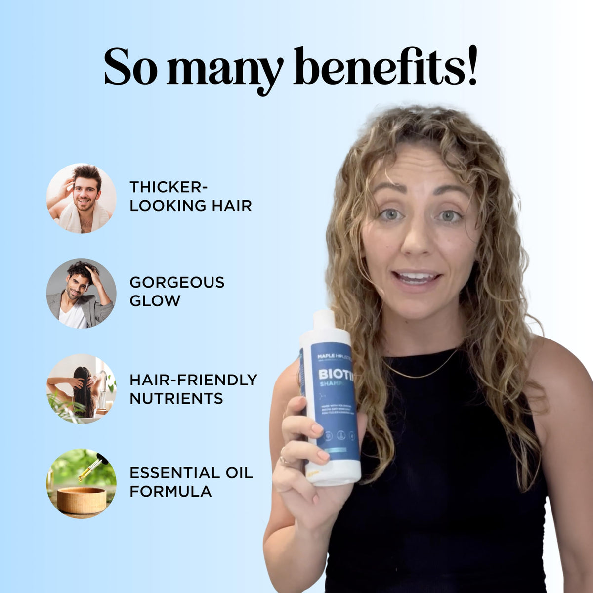 Maple Holistics shampoo lather demonstrating gentle foaming action