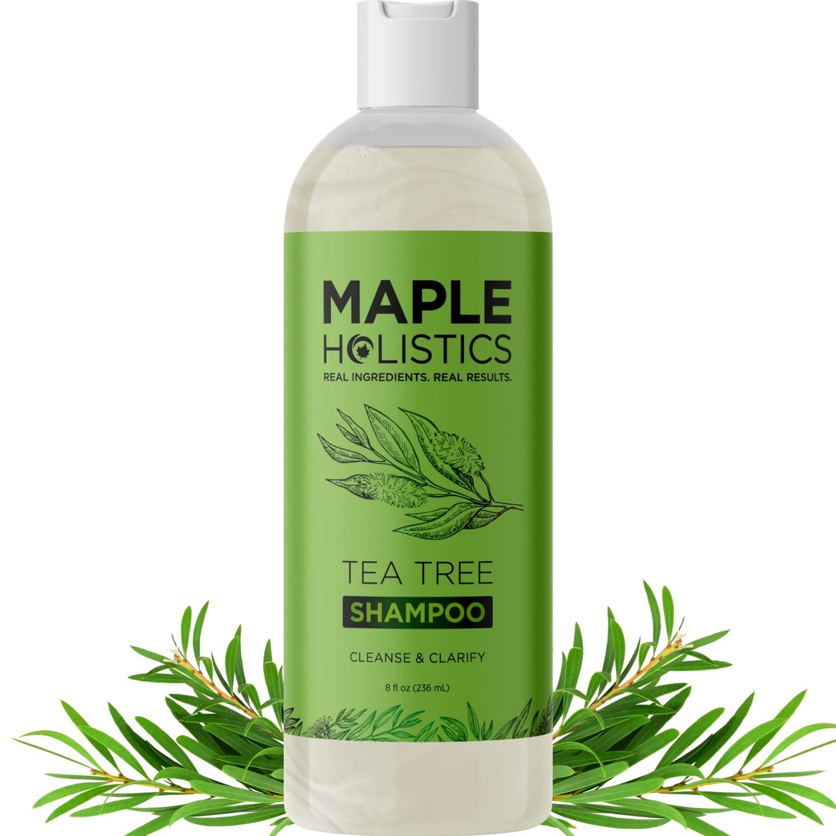 Maple Holistics front label showing clarifying shampoo benefits