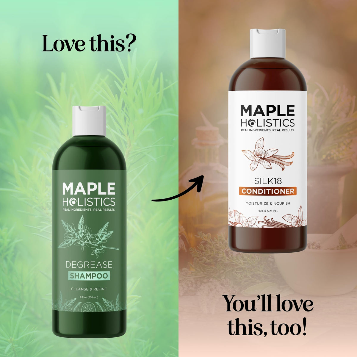 Maple Holistics shampoo placed in shower setting to show everyday use