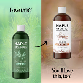 Maple Holistics shampoo placed in shower setting to show everyday use