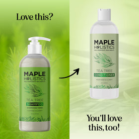 Maple Holistics shampoo in bathroom setting promoting daily scalp refresh