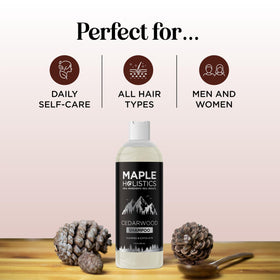 Maple Holistics ingredient label close-up emphasizing natural formula benefit