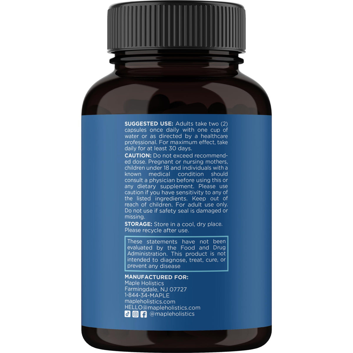 Maple Holistics product label ingredient list clearly visible for shoppers