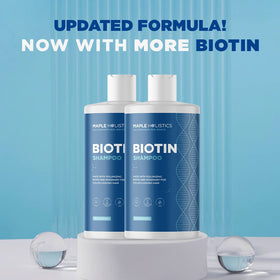 Maple Holistics ingredients spread including rosemary biotin and argan oil for nourishment