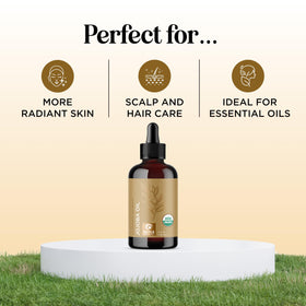 Maple Holistics close-up label reading organic cold-pressed jojoba, reassurance of quality