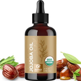 Maple Holistics front bottle view showing clean organic packaging and purity benefit