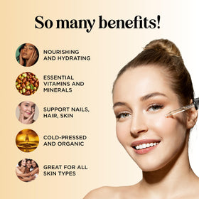 Maple Holistics oil pouring to show smooth cold-pressed texture and easy absorption