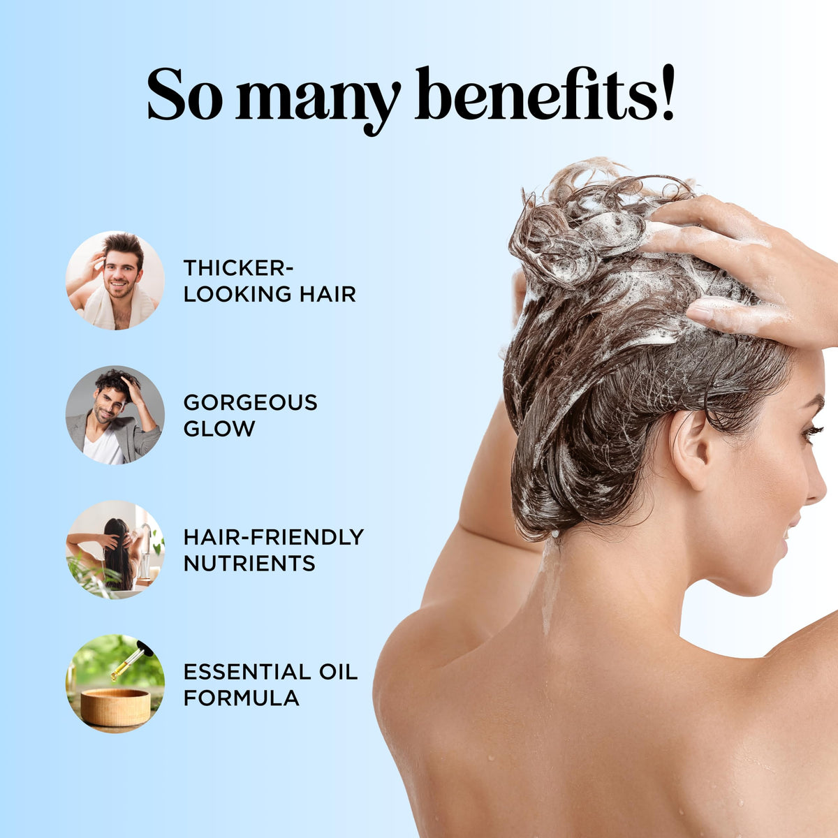 Maple Holistics shampoo lather texture demonstrating lightweight foam for volume