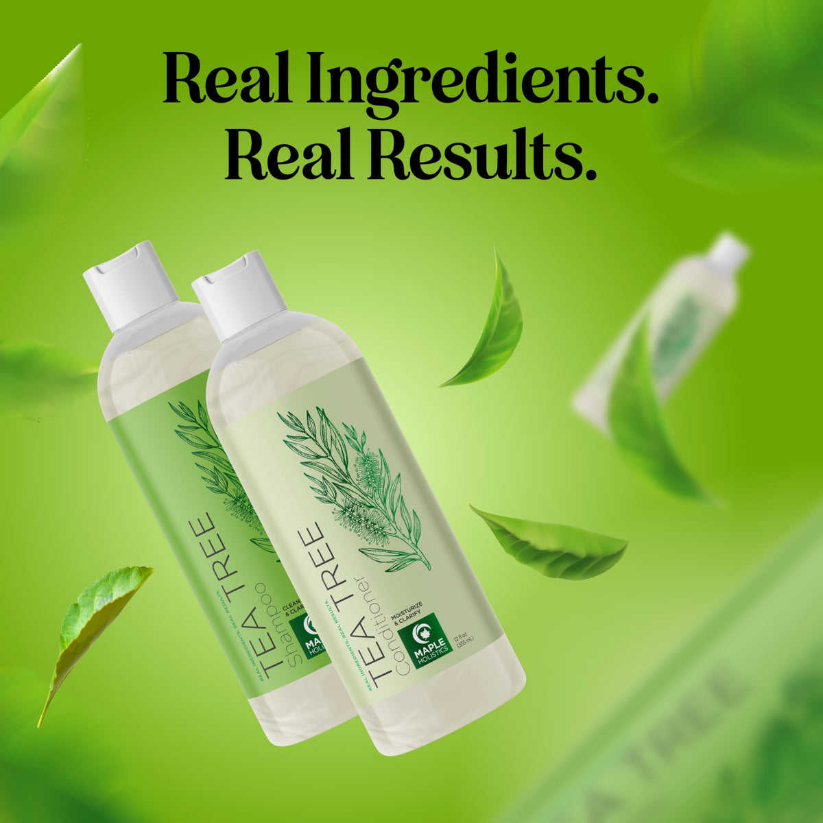 Maple Holistics lifestyle image of wet hair post-rinse showing refreshed scalp benefit