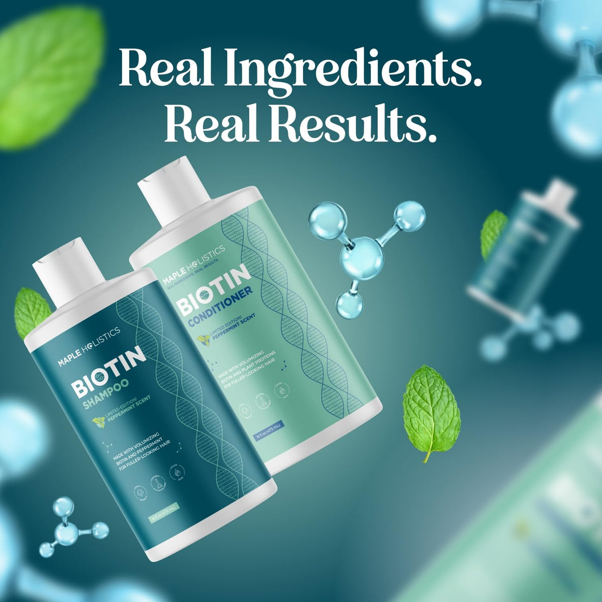 Maple Holistics peppermint lather on scalp showing cooling, invigorating sensation