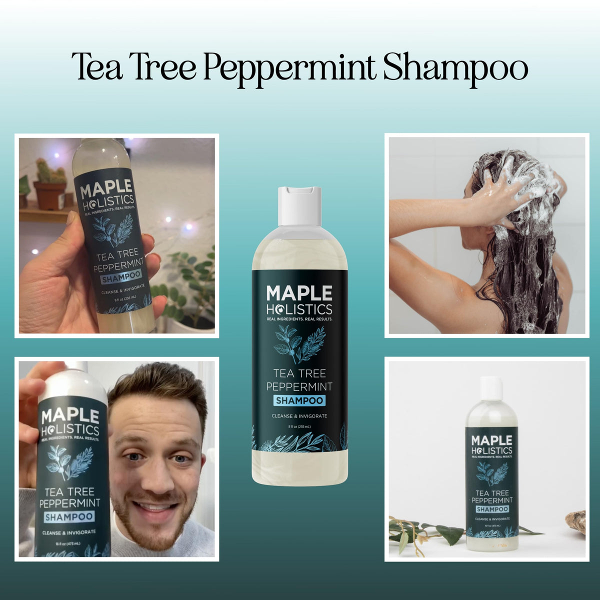 Maple Holistics shampoo pour texture highlighting clarifying action and gentle foam