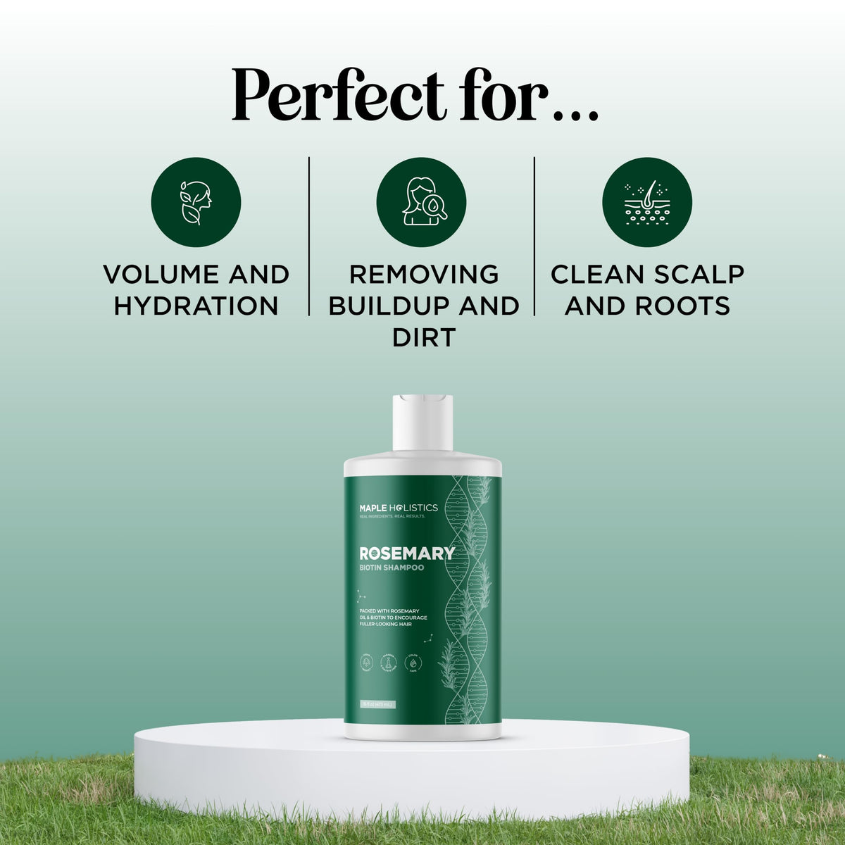 Maple Holistics shampoo pour showing lightweight texture for easy lather